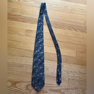 Dior | Navy Silk Tie with Small Gold Motif